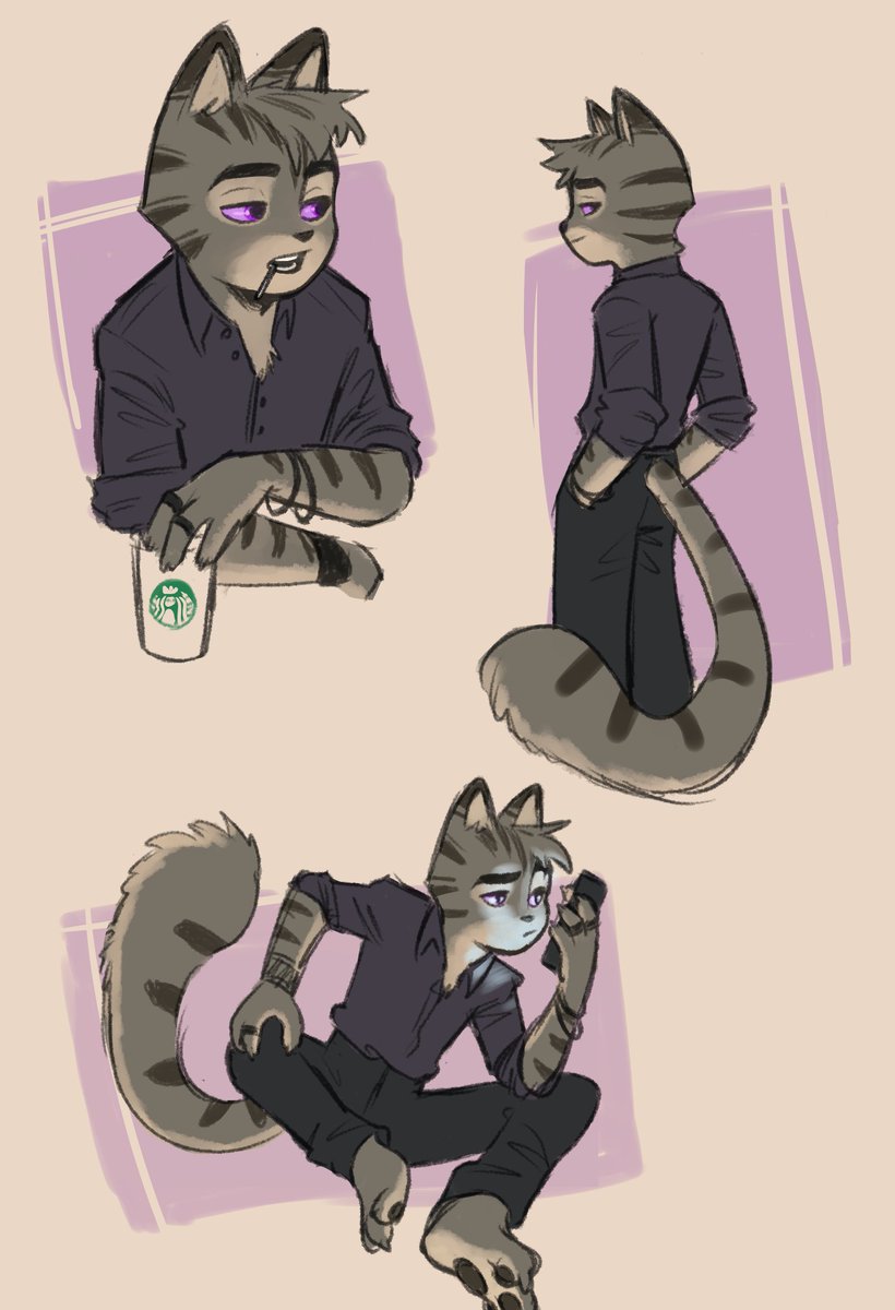 Powow1011406's tweet image. some concept art of Shane in modern society.
#lackadaisy #lackadaisyOC #LackadaisyCats #digitalart