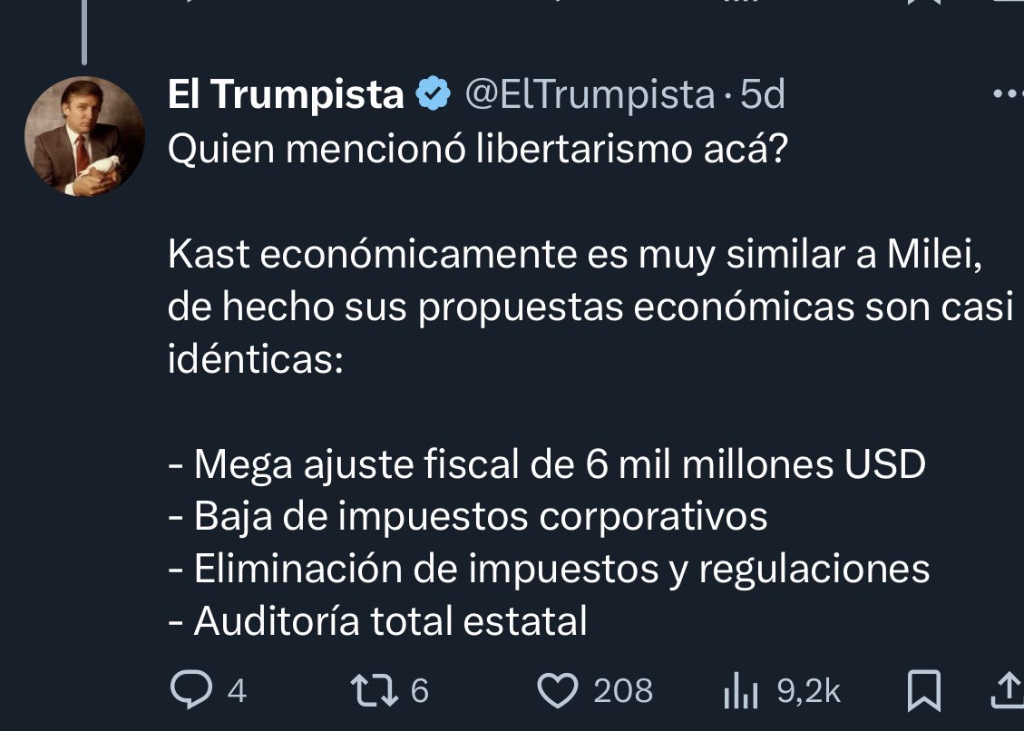 <a href="/hernan_sr/">H</a> José Antonio Kast quiere hacer lo mismo que Milei  🙄🤦🏻‍♀️ ojalá 🙏 la gente reaccione o los vamos a la 💩💩💩💩
