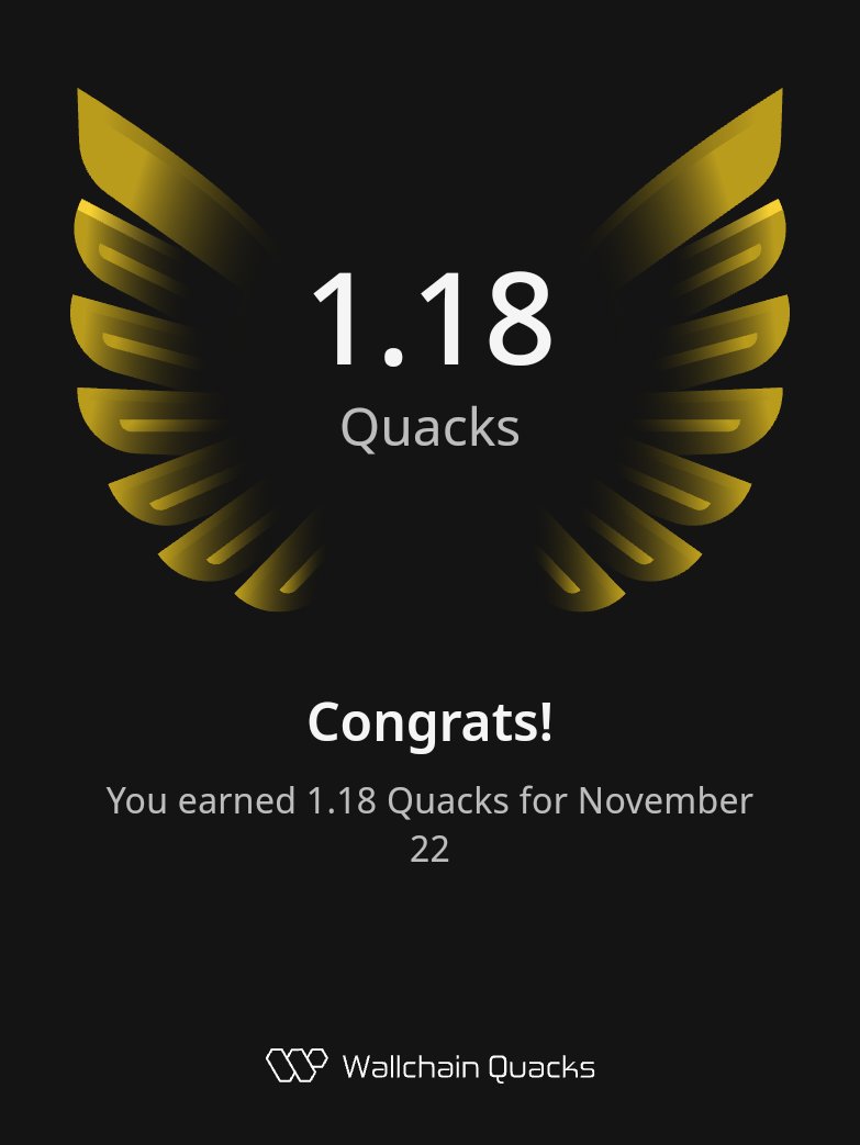 1.18 Quacks earned from Quacking about <a href="/idOS_network/">idOS</a>, 

i'm just doing my best to position myself for the <a href="/wallchain/">Wallchain Quacks</a> upcoming airdrop. 

let’s do more. 🤝🏽