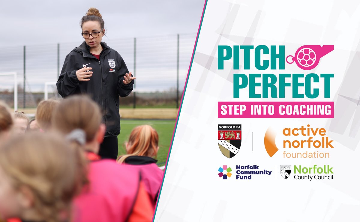 NorfolkCountyFA's tweet image. Pitch Perfect: Step into Coaching is a new initiative designed to inspire and support more women across Norfolk to explore football coaching in a way that’s inclusive, accessible and pressure-free. #NorfolkFootball #MadeForThisGame ⚽

Find out more 👇
norfolkfa.com/news/2025/oct/…