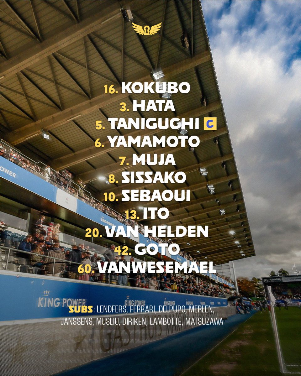 STVV_JP's tweet image. 🟡LINE UP🔵
スタメン🇯🇵選手: #小久保怜央ブライアン #畑大雅 #谷口彰悟 #山本理仁 #伊藤涼太郎 #後藤啓介