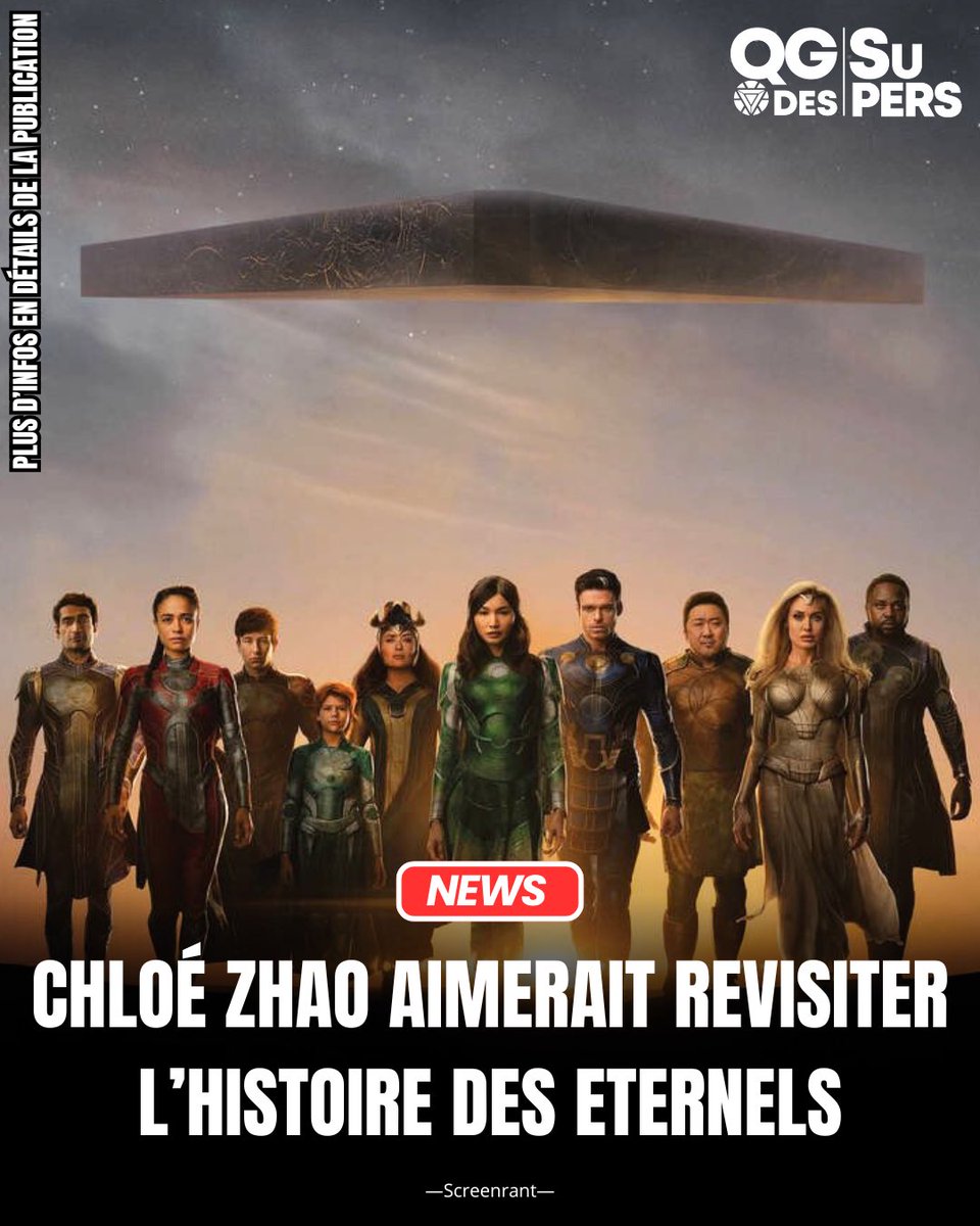LeQGdesSupers's tweet image. ✨Chloé Zhao a déclaré qu’elle aimerait poursuivre l’histoire des #Eternals dans le MCU:

« J’adorerais les faire revenir et poursuivre davantage la discussion sur le monde dans lequel nous vivons. J’en suis vraiment fier. »

On signe où ?✍️

(Via @screenrant)