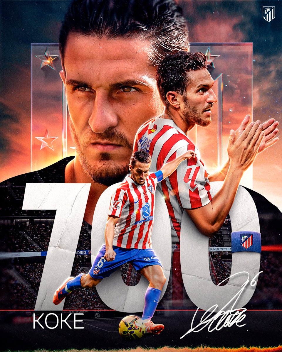 AtletiJP's tweet image. 愛するクラブで通算700試合出場達成。

おめでとう、我らのカピタン！❤️🤍