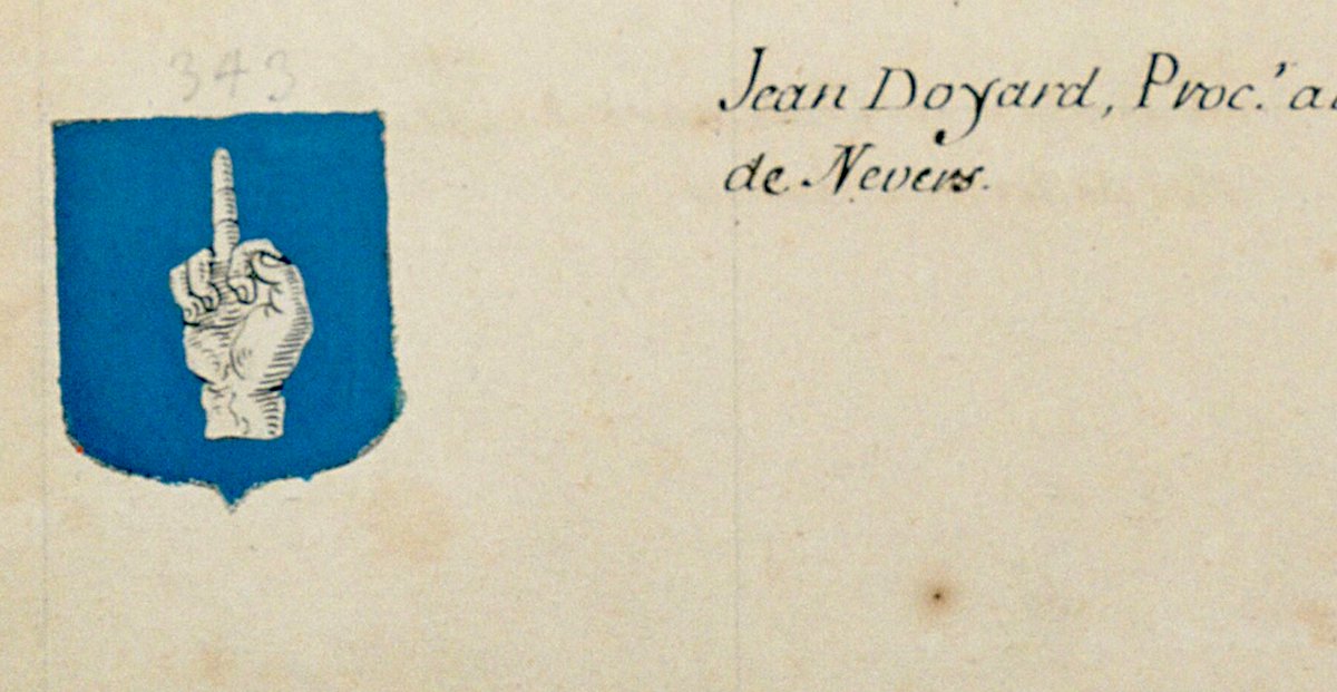 WeirdMedieval's tweet image. coat of arms of jean doyard, france, 1696
