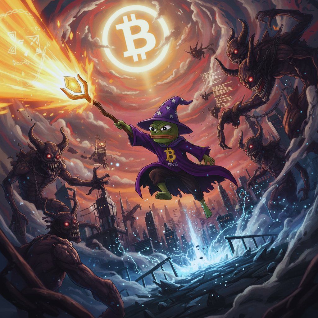 one_bns's tweet image. BNS Pepe doesn’t fear the chaos, he channels it. 🔥

Fighting off the demons of FUD and centralisation, one spell at a time.

Bitcoin identity always wins. 🟧✨
