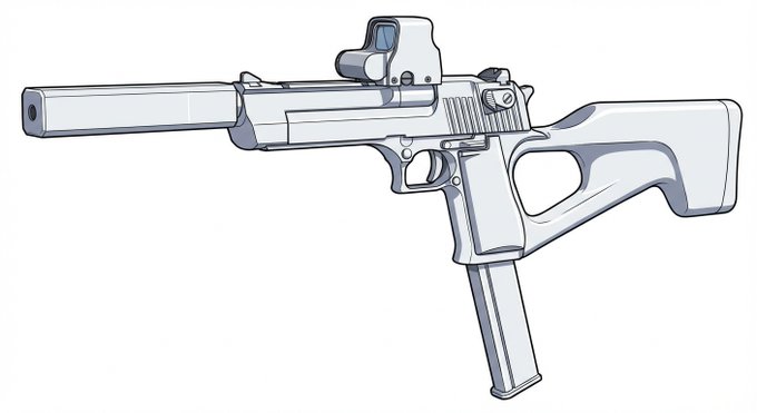 ハハァつまりこうかな
マシンピストル化するならこうなるんじゃないか 