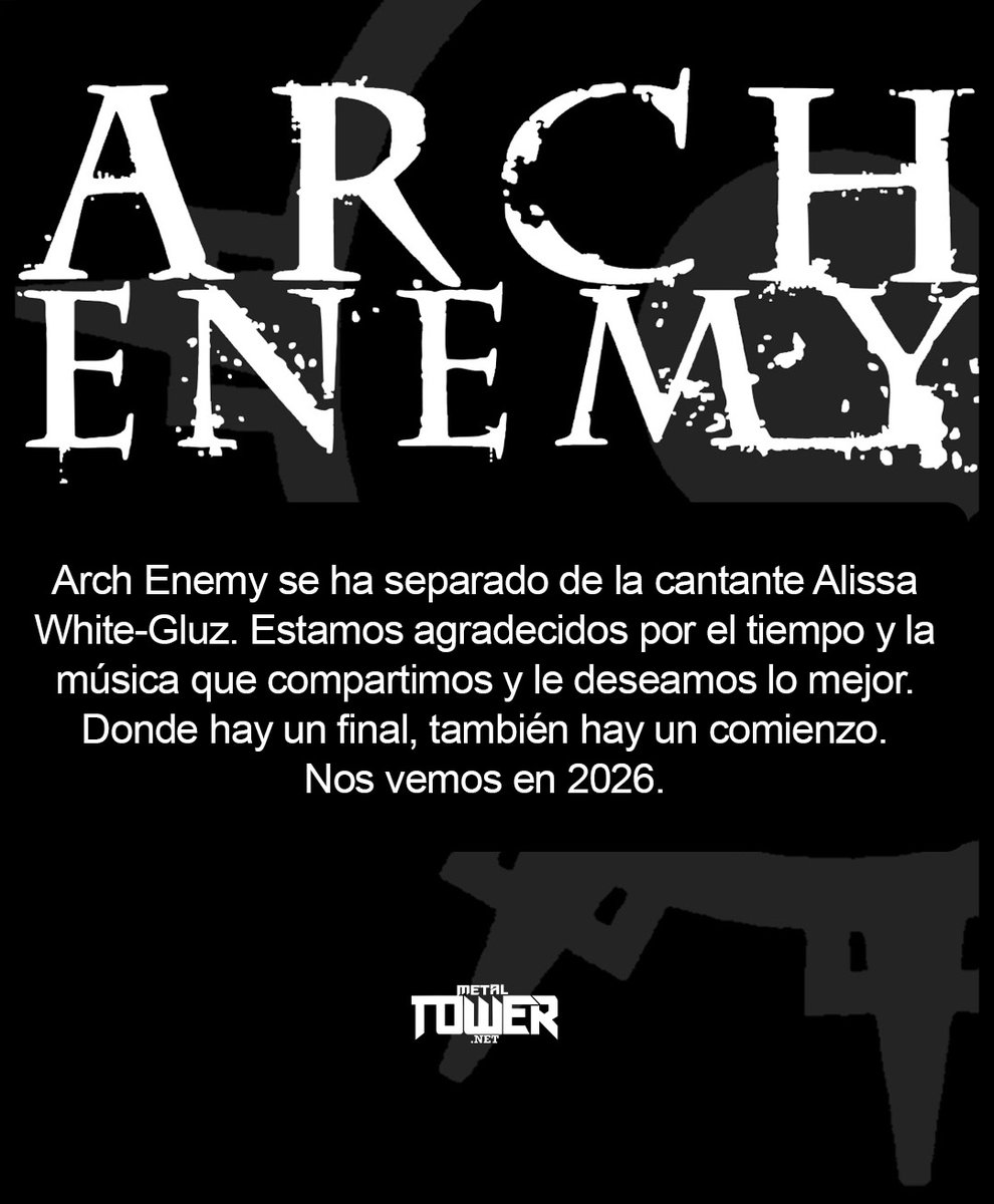 themetaltower's tweet image. ¿Buena o mala noticia?

Alissa White-Gluz deja de ser vocalista de Arch Enemy y anuncia proyecto como solista.