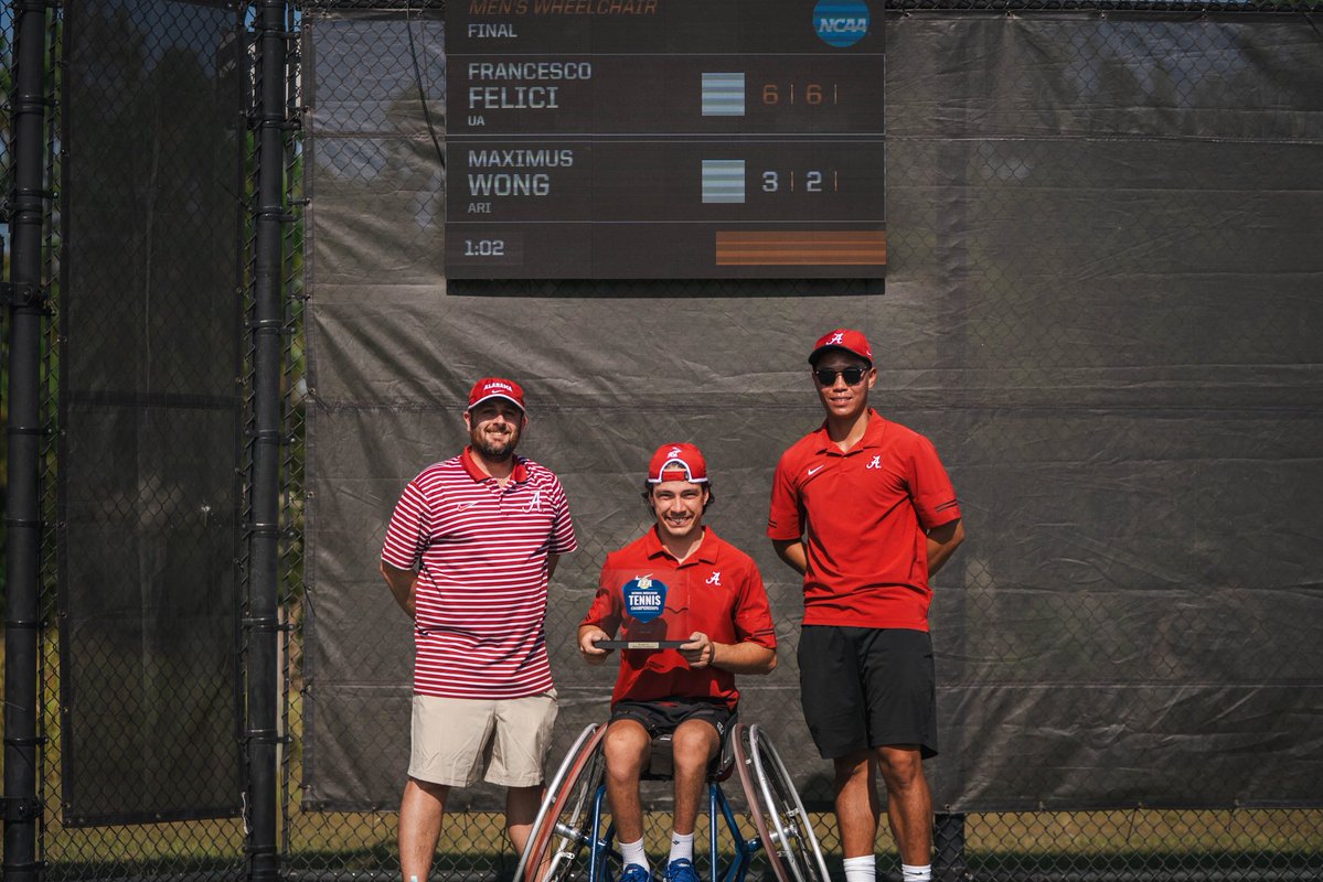 ITA_Tennis's tweet image. Going Back To Back 🏆

Francesco Felici (@alabamaadapted) is you 2025 ITA Collegiate Wheelchair Tennis Singles Champion!

#WeAreCollegeTennis #NCAATennis