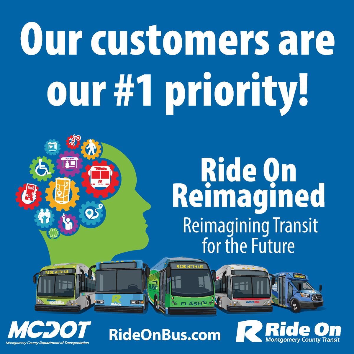 RideOnMCT's tweet photo. We have detailed all routes envisioned for the future of bus transit in the County: expansions and modifications to coverage and local routes, high-capacity routes, express routes, commuter routes, BRT, and Flex on-demand transit zones. #RideOnReimagined @MCDOTNow https://t.co/uKC7MiWyBR