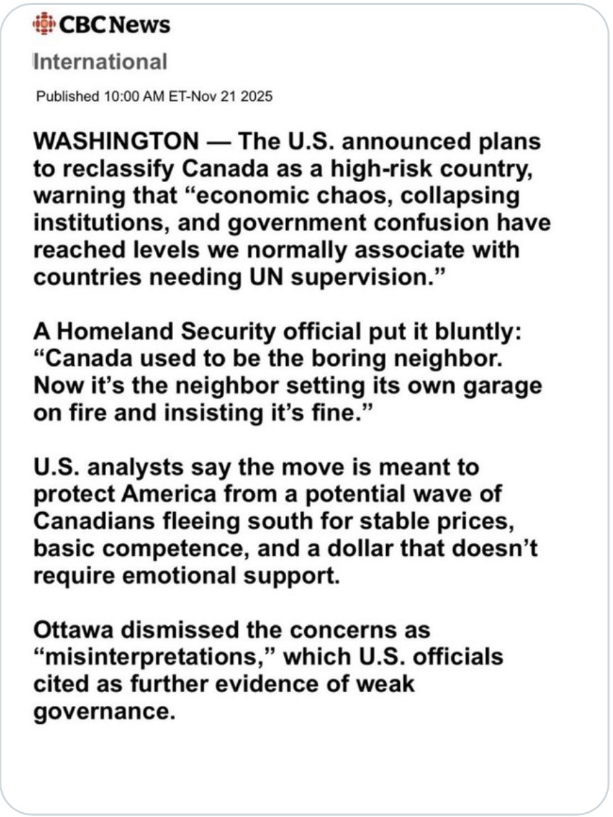 Roll4Rod's tweet image. When the most powerful country in the world with the largest economy reclassifies your country as high risk, get ready for the pain coming. Renegotiating CUSMA is over.