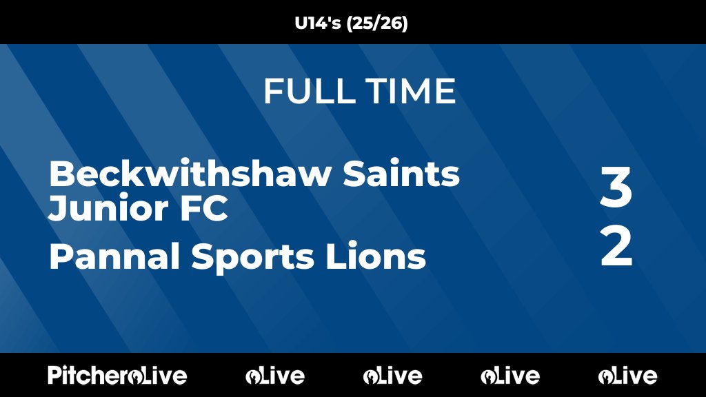 FULL TIME: Beckwithshaw Saints Junior FC 3 - 2 Pannal Sports Lions
#BECPAN #Pitchero
bsjfc.co.uk/teams/198917/m…