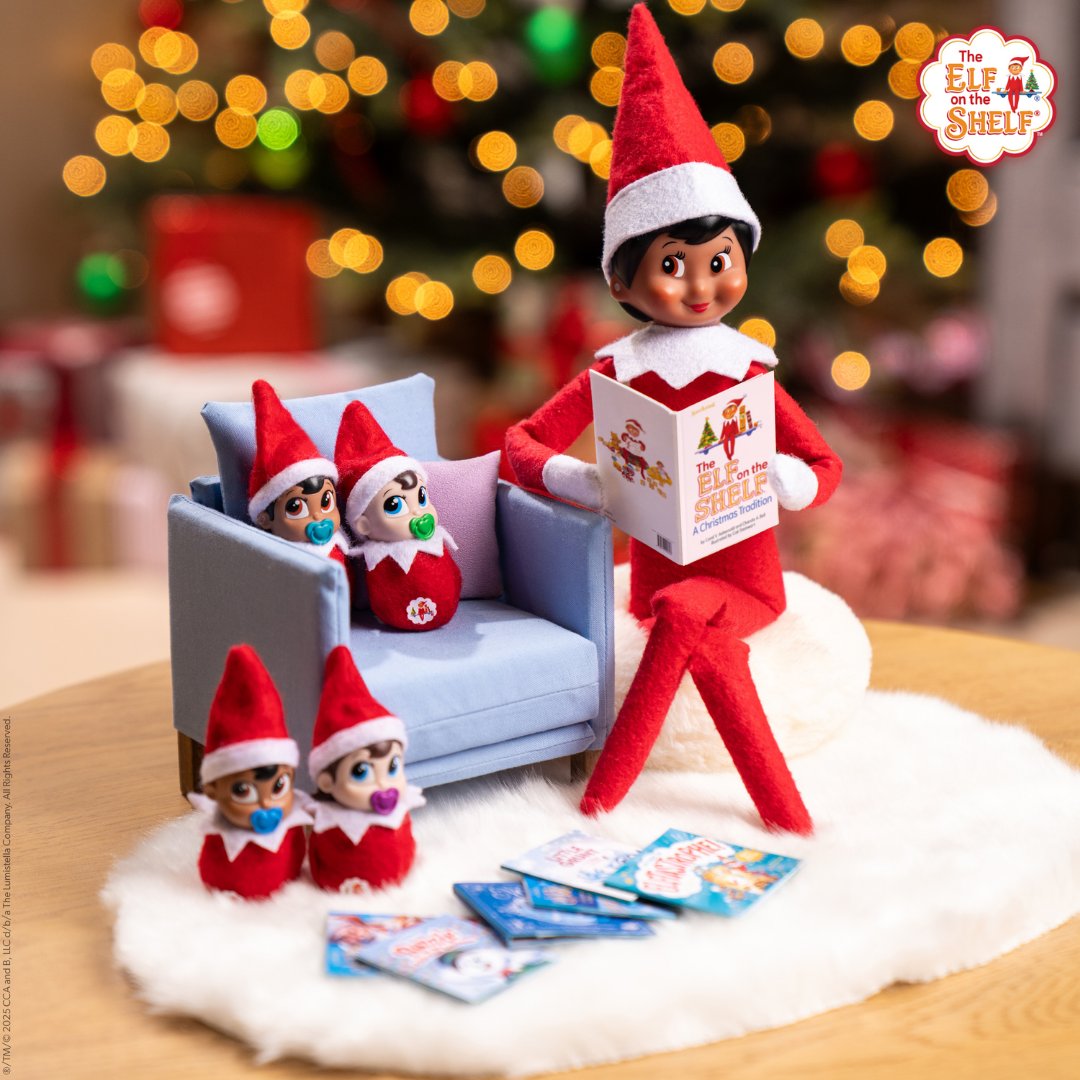 elfontheshelf's tweet photo. Fresh from the North Pole! 🎄 This week’s #ElfIdeas include Yum, Spongecake; Cutie Choir; Frost Pips Story Time; and Two Elves & a Truck—all easy, magical setups your Scout Elf can try next. Find them on our blog https://t.co/7kaBFFRryI #ElfontheShelf #ElfIdeas https://t.co/BqHzXzMhYu