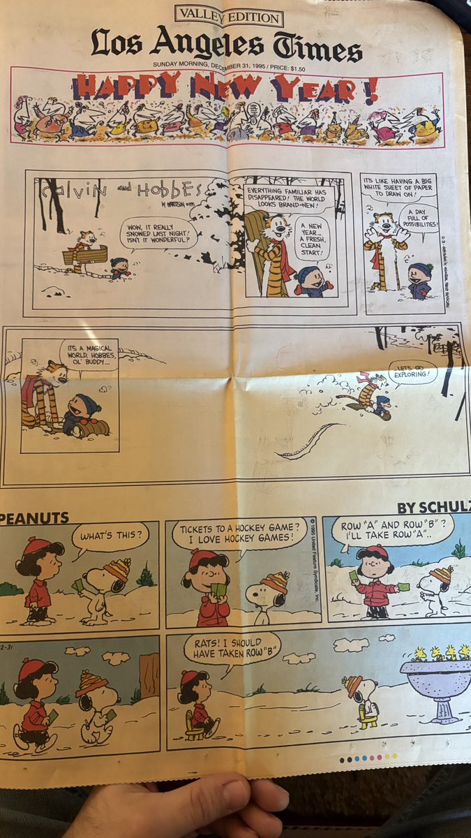 Also found an old newspaper with the last Calvin and Hobbes strip for $1