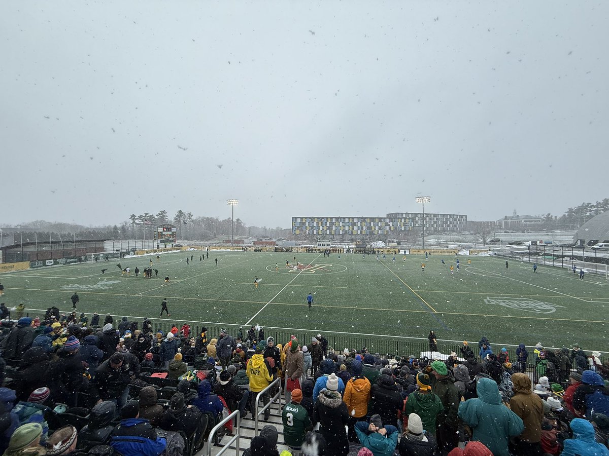 Virtue Field Snowglobe for #1 Vermont’s second round NCAA tournament game against Hofstra.