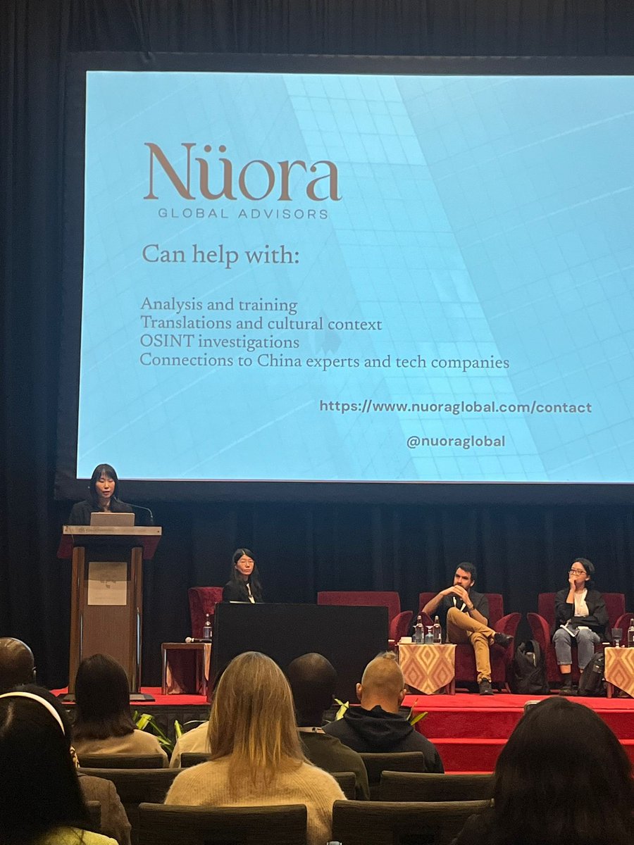 nuoraglobal's tweet photo. Our managing partner @joannachiu spoke this weekend at the #GIJC25 on investigating China's foreign investment and supply chains alongside @javierlewko @initiumnews CEO Lulu Ning Hui, @projectm_org's Permata Adinda, moderated by https://t.co/wiFAirpX5W https://t.co/h7IB7l1s3v