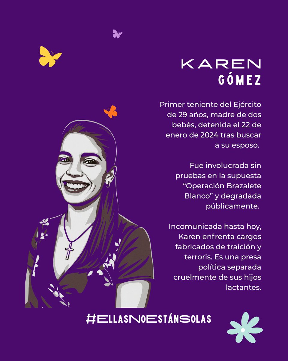 En Venezuela, más de 180 mujeres están detenidas por motivos políticos. Viven en hacinamiento, sin condiciones mínimas de dignidad. En este #25N alzamos la voz por ellas. #EllasNoEstánSolas