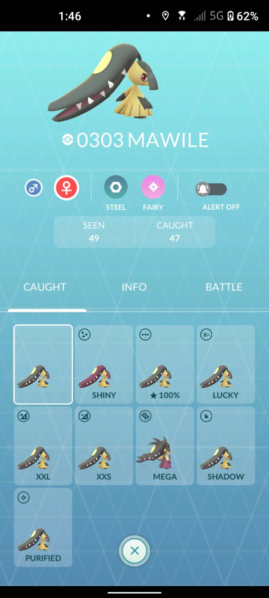 wildwildwilson's tweet photo. My first completed #Pokédex entry in @PokemonGoApp #Mawile #PokémonTrainer #PokémonCommunity #Pokémon #SteelType #FairyType #MegaEvolution https://t.co/QNM58rmOls