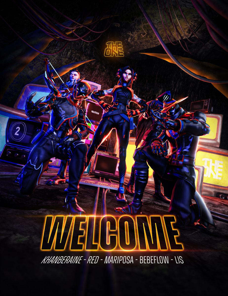 TheOneHQ's tweet image. 🏆Please Welcome our Game Changer Roster🏆

✨@RedTed776 
✨@itsrealmariposa 
✨@BebeFlow_ 
✨@khanberaine 
✨@leaqwq1 

Sub:
💫@_inare
💫@delaira_ 

Manager:
👩‍💼@a1ex006