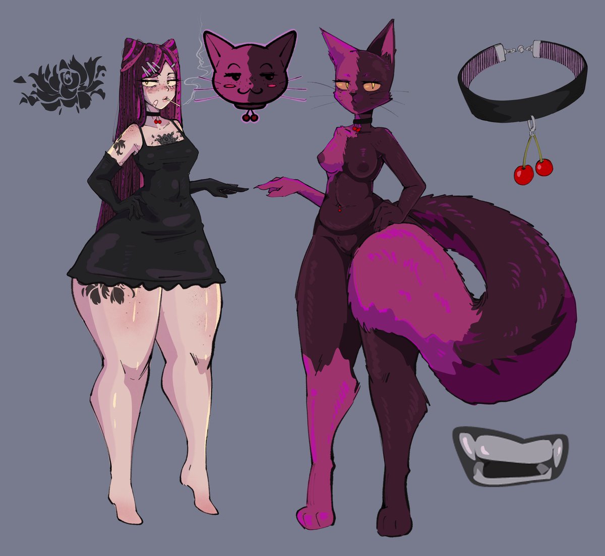 two versions of my OC BABE