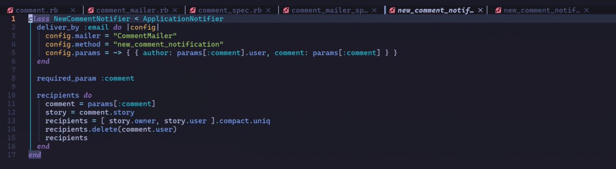 woochaq's tweet image. I&apos;ve just refactored the entire email system for Tribely to use the brilliant &quot;noticed&quot; gem by @excid3. 

Seriously, what a pleasure to implement. The hard part is done, now the path is clear for easy Slack/Discord integration! 

#rubyonrails #hotwire #buildinpublic