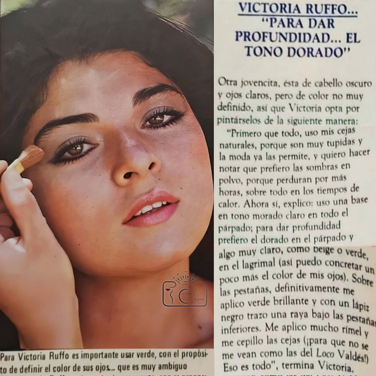 ¡Qué belleza, Reina! <a href="/victoriaruffo31/">victoria ruffo</a>
​es esta joya de archivo donde nos compartías tus secretos de belleza vintage. ¡Tu look de los 80s es inspiración pura!
​Amamos que ya defendías tus cejas naturales y el toque de DORADO para dar profundidad. ✨
​¿Recuerdas esta entrevista?