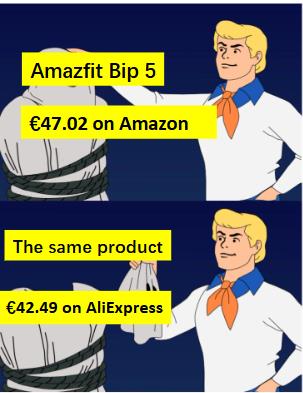 tuyoutube2's tweet photo. Amazon vs. AliExpress: Mismo Amazfit Bip 5
47,02 € vs. 42,49 €
Ahorra 4,53 € — ¿para qué pagar más?
#AliExpressVsAmazon #AliExpress #MarcasMás https://t.co/m2Z60OFTKo