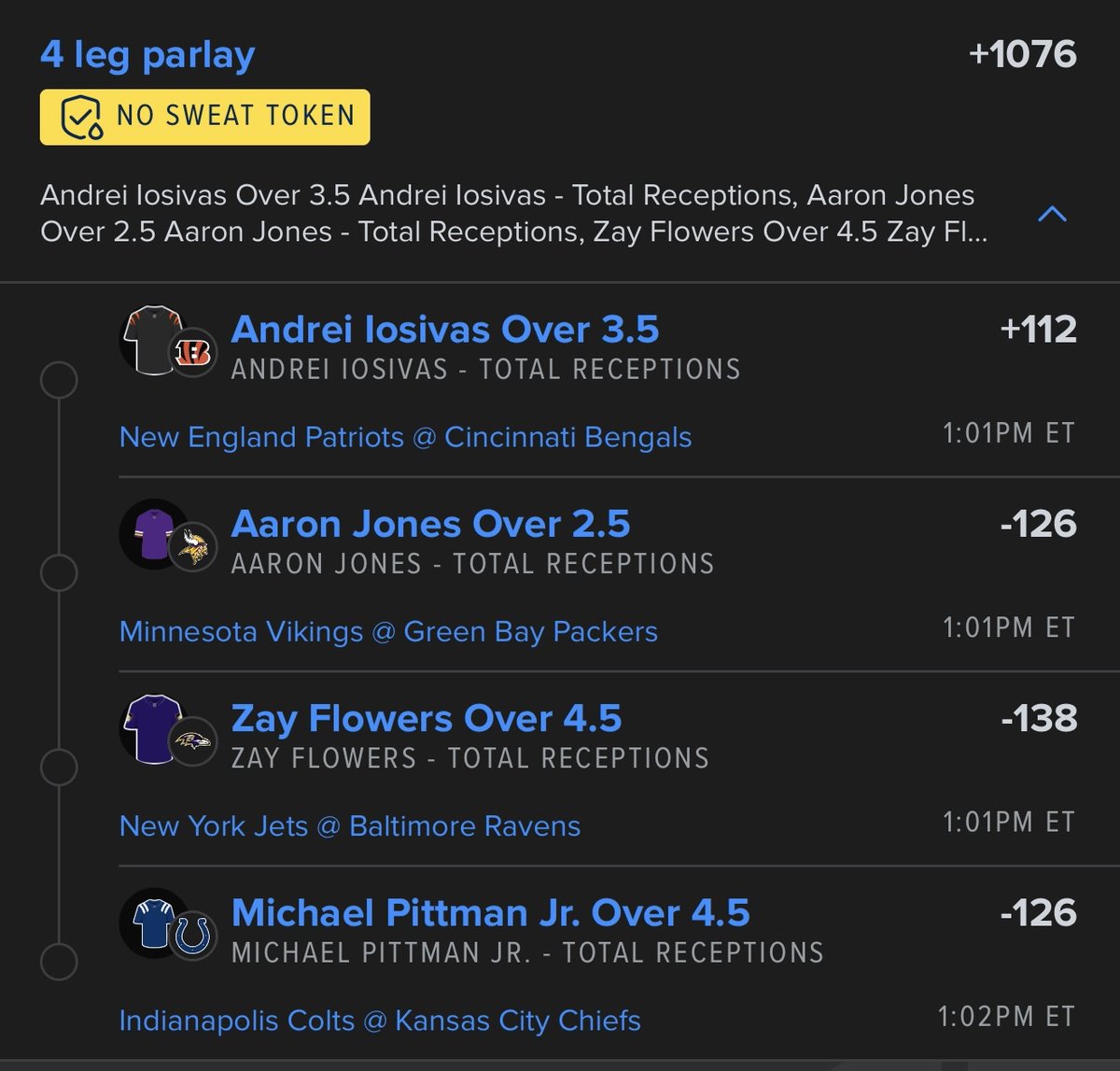 parlay_bae's tweet image. Should be getting some better odds on this. Brought to you by the ⁦@thehofapp⁩ Parlay Optimizer 

Per usual we have a $50 Giveaway when we hit to someone who retweets!

Use my code: “PBAE” for 50% off your first month! 
Link: hofapp.com/link/PBAE
