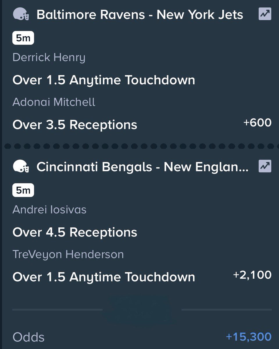 PropBetScience's tweet image. Here’s a couple NFL Week 12 Parlays 👇🏾

1st Quarter Parlay (+1,738) 
Longshot Parlay (+15,300)