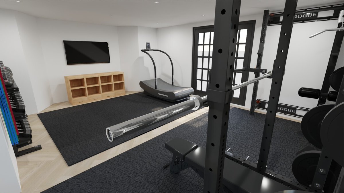 Je teste une configuration différente pour la salle de sport au sous-sol 💪🏻 Le logiciel de construction de salles de s