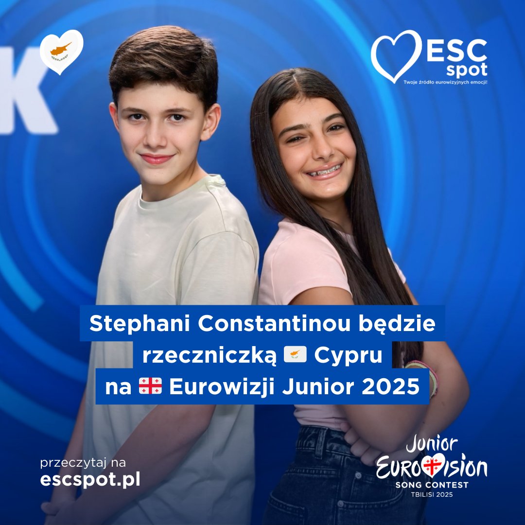 ESCSpot's tweet photo. Stephani Constantinou będzie rzeczniczką 🇨🇾 Cypru na 🇬🇪 Eurowizji Junior 2025

O szczegółach przeczytaj poniżej 👇

#JESC2025 #JuniorEurovision2025 #JuniorEurovision #JESC #EurowizjaJunior2025 #Cypr #Cyprus #CY #CYP #CyBC #RIK #Κύπρος #Kýpros https://t.co/1UV1hKbcfX