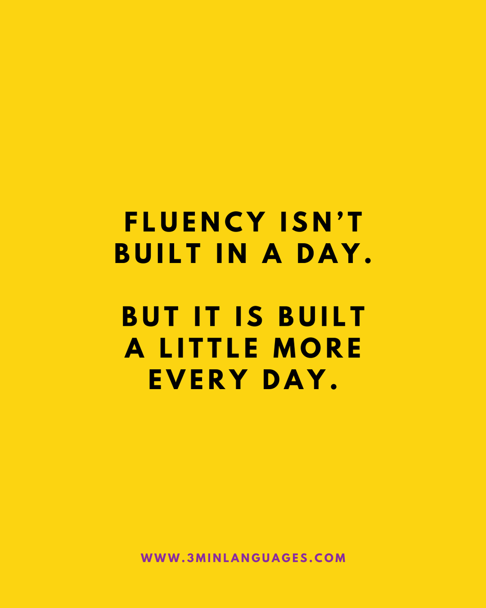 3MLanguages's tweet image. Fluency isn’t built in a day.
 It’s built every day.
 👉 Add your next brick: 3minlanguages.com

#3MinuteLanguages #StudyIn3 #LanguageLearning #MicroLearning #Consistency #LearnFrench #LearnSpanish #LearnGerman #LearnItalian #LearnPortuguese