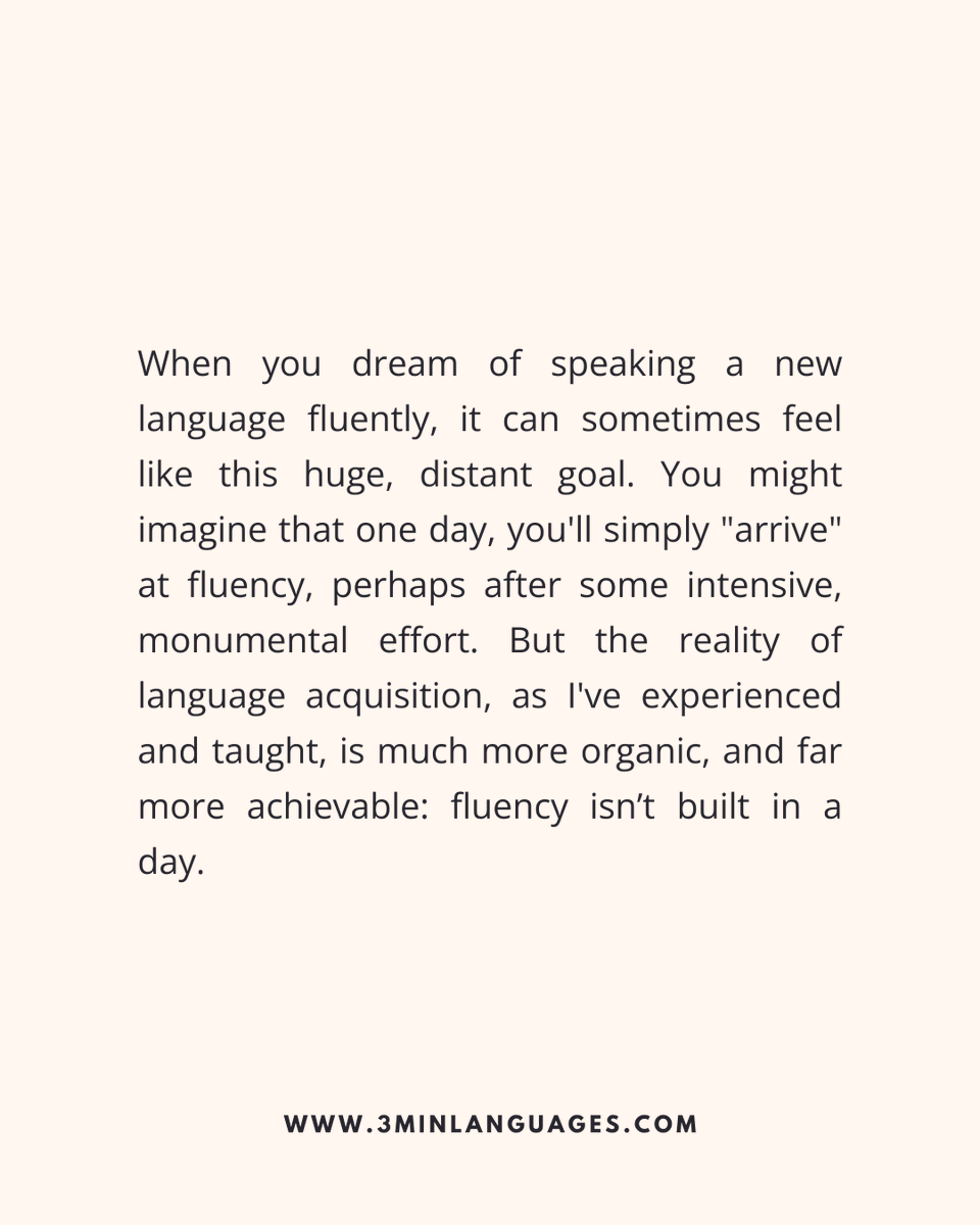 3MLanguages's tweet image. Fluency isn’t built in a day.
 It’s built every day.
 👉 Add your next brick: 3minlanguages.com

#3MinuteLanguages #StudyIn3 #LanguageLearning #MicroLearning #Consistency #LearnFrench #LearnSpanish #LearnGerman #LearnItalian #LearnPortuguese