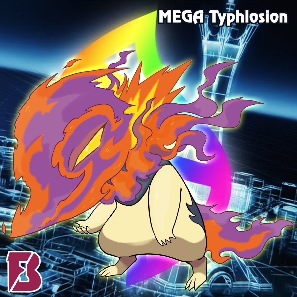 badafra's tweet image. When Typlosion megaEvolves, it’s as if ancient spirits weave themselves into its very being, transforming it into a Fire/Ghost–type Pokémon. Its flames grow erratic and unpredictable: at times bursting with wild ferocity, at others flowing softly and gracefully, almost alive.