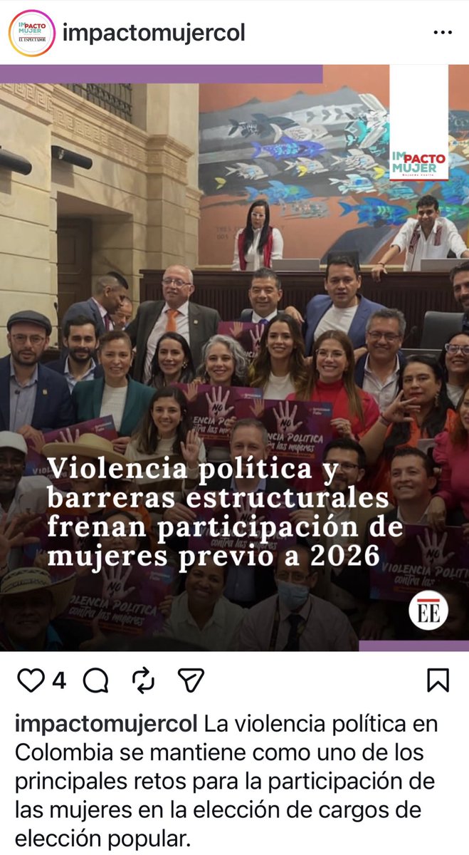 juliana_aray's tweet image. Si en estas elecciones permitimos que la violencia política contra las mujeres marque el rumbo, entonces no elegimos: cedemos. La legitimidad electoral empieza por garantizar que las mujeres participemos sin miedo ¡La Ley de #ViolenciaPolítica debe cumplirse !
.@ONUMujeresCol