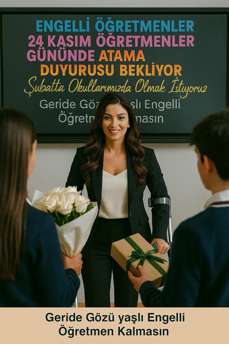 rmznarslan's tweet photo. Engelli öğretmenler atama bekliyor.
@RTErdogan @EmineErdogan @tcmeb @Yusuf__Tekin @HMBakanligi @memetsimsek @tcailesosyal @MahinurOzdemir @latifselvi42 @kasapoglu
#EngelliÖğretmene24KasımMüjdesi https://t.co/Hsjpg2Quv1