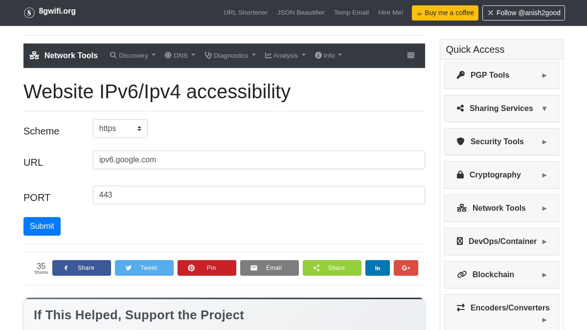 anish2good's tweet image. Test your website&apos;s IPv6 accessibility and DNS queries with our online tool. Check reachability, DNS records, and more for both IPv4 and IPv6. Ensure your network is optimized! 🌐 Try it: 8gwifi.org/curlfunctions.… #Networking #NetworkEngineering
