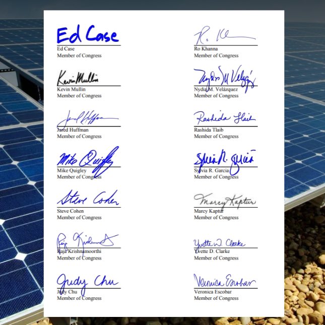 RepEdCase's tweet image. The Trump administration continues its unlawful attempts to cancel federal funding already appropriated under our landmark Inflation Reduction Act for lower cost clean energy. I joined colleagues in demanding that the EPA resume and restore full funding of the Solar for All…