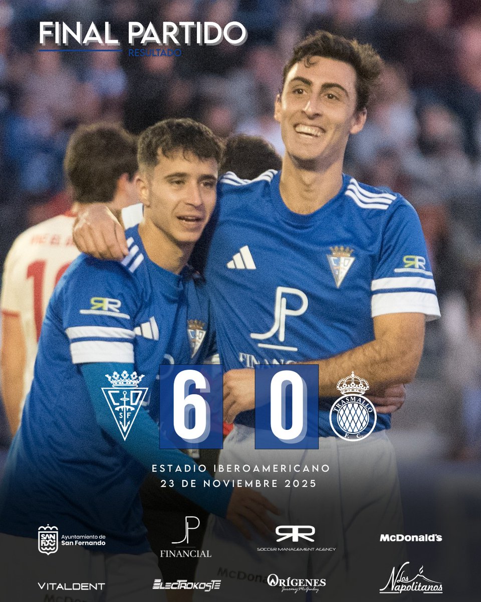 ✅ ¡LA NOVENAAAA! ¡VICTORIA DEL CLUB DEPORTIVO! 

6️⃣ #CDSanFernando1940
0⃣ Trasmallo FC

⚽⚽ Carrión 
⚽ Nano
⚽Trabazo
⚽ Jiménez 
⚽ Propia puerta