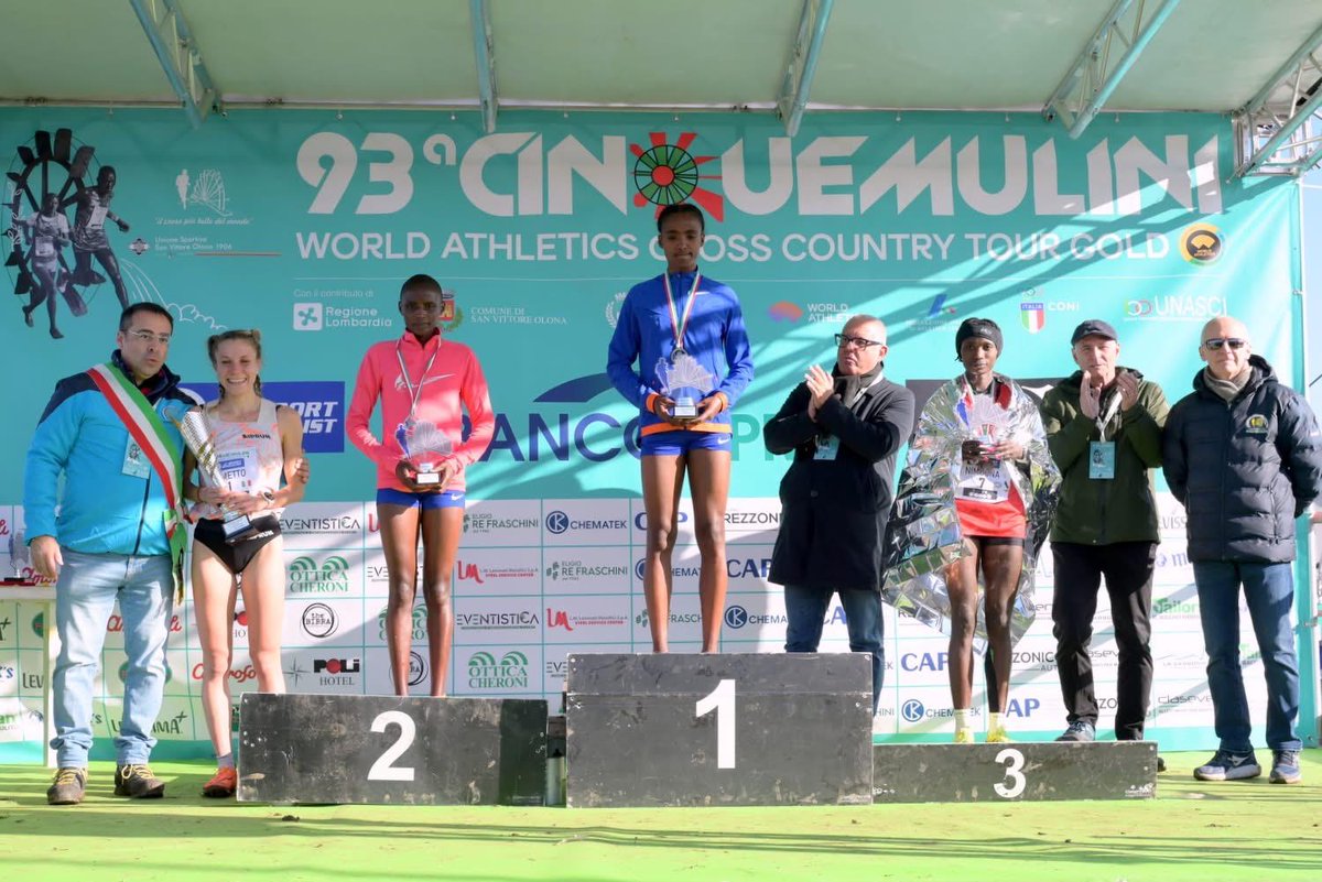 Cross Country season is 🧡💙
1-2 at <a href="/cinquemulini/">cinquemulini</a>.official with
🥇Yenenesh Shimket 🇪🇹
🥈Sharon Chepkemoi 🇰🇪

Atapuerca Cross Country
🥈Sheila Jebet 🇰🇪

👀 Onto the next

📸: Organisation

#nike #nikerunning #rosassociati #crosscountry