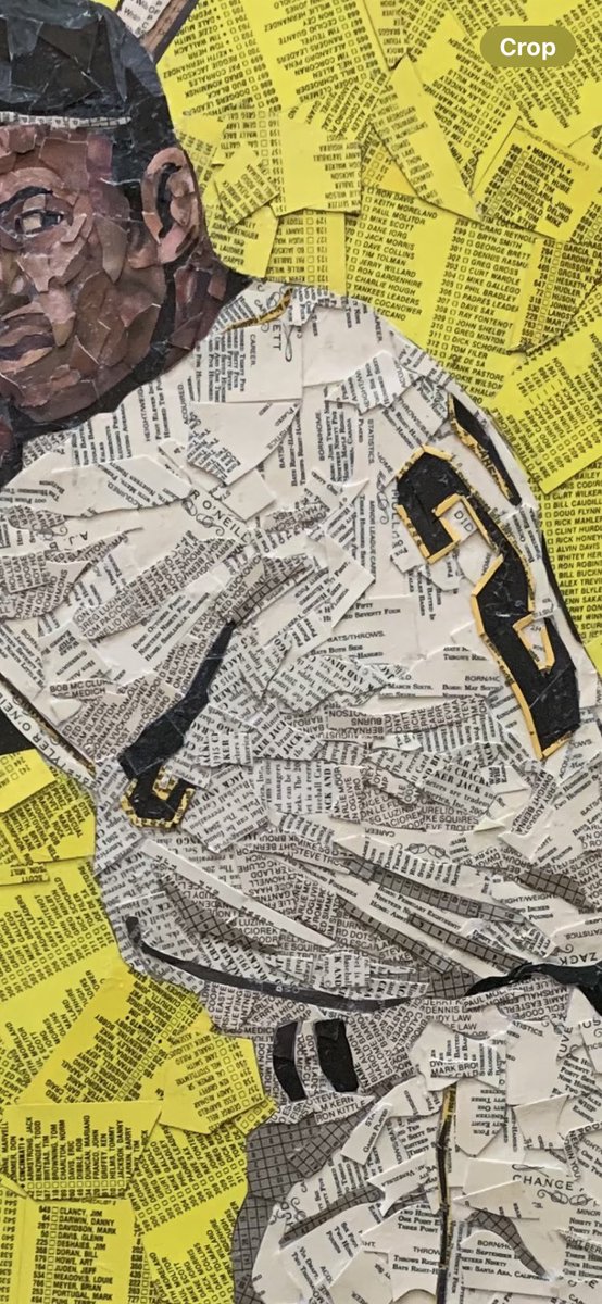 timcarrollart's tweet image. FINISHED: 1958 Topps Roberto Clemente, made from cut common baseball cards. As with all vintage Topps Clemente pieces I work, I always change the “Bob” to Roberto. Piece measures 20” x 28” and is already sold.