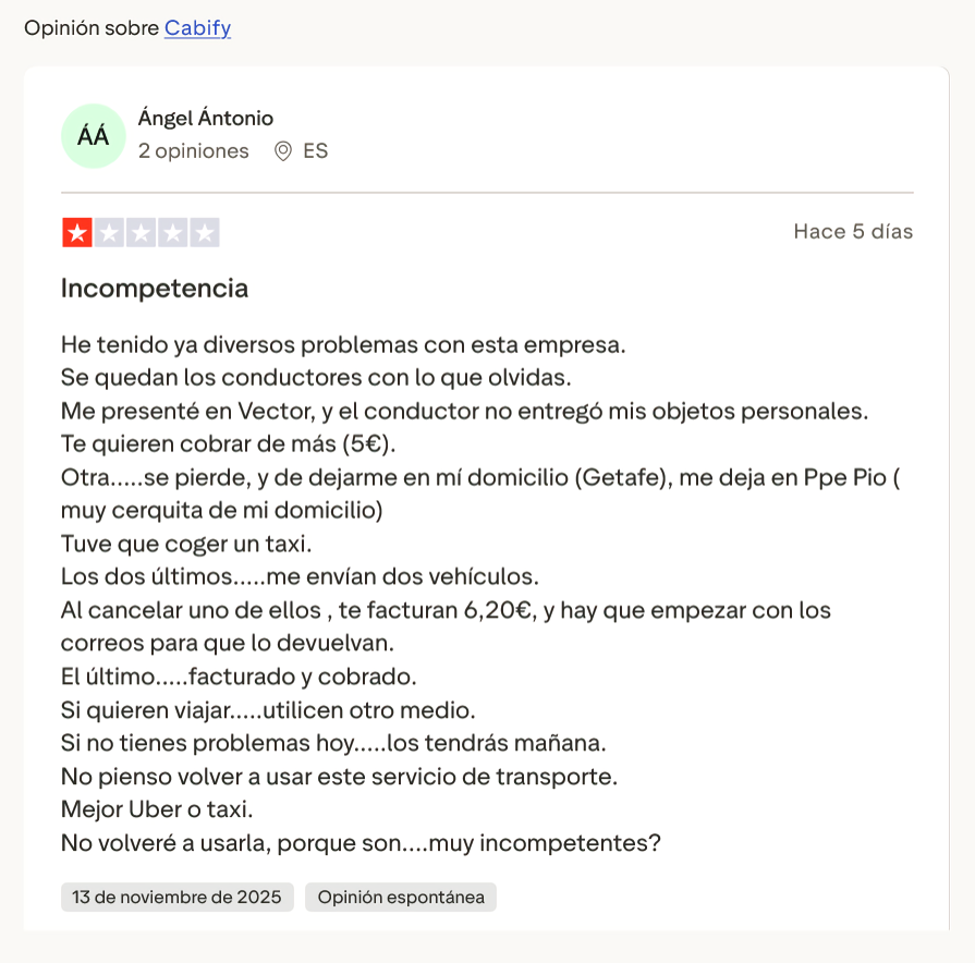 EnLuchaVTC's tweet image. Incompetentes y todo lo que quiera decir, pero es usuario de #Cabify🏴‍☠️ a pesar de todos los ultrajes que ha sufrido. Una vez sodomizado se cambia a #Uber🏴‍☠️, que es más de lo mismo.

A las #VTC⛓️ les funciona el negocio por la explotación laboral y por el perfil 🤓 de sus clientes