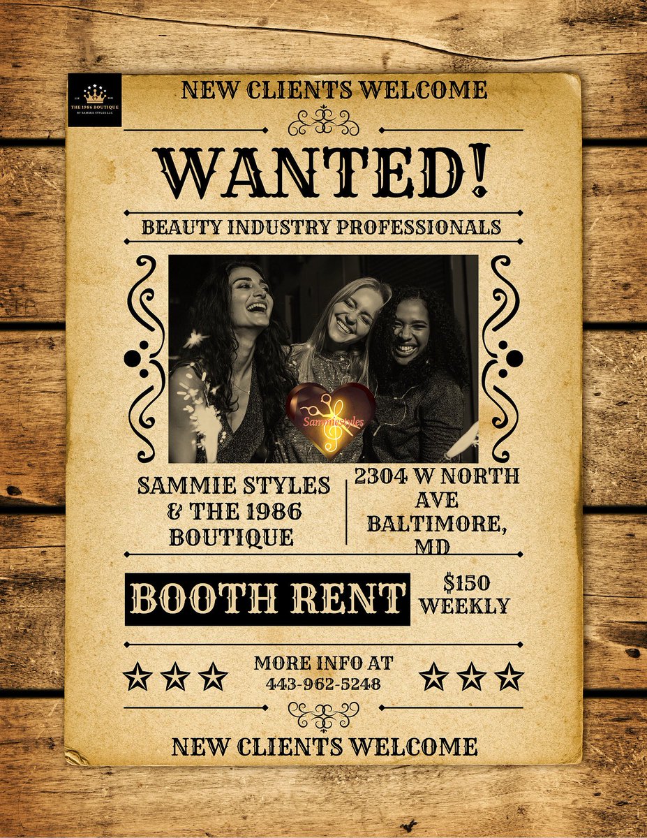 Ruasammiefan's tweet photo. Good morning everybody, I recently decided to open my own salon, and I’m currently looking for bosses that would like to come and work with me. The booth rent is $150/weekly. If you’re interested feel free to reach out to me via text or call at 443-962-5248. https://t.co/hTOZKdPUCT