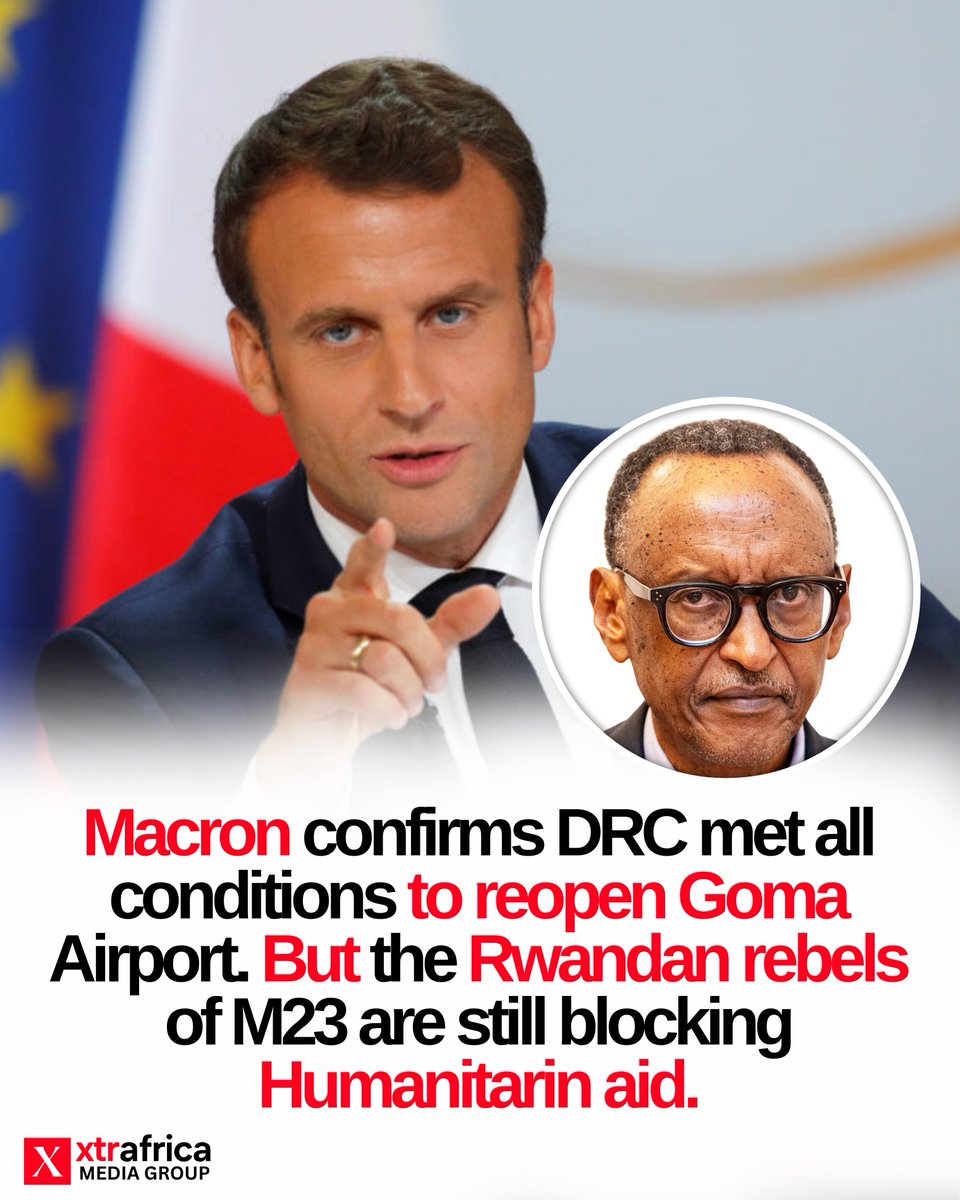 #UPDATES 🔥🔥At the #G20, Macron confirmed Kinshasa did everything to reopen Goma Airport, but Rwanda’s M23 proxies are still blocking aid. Another blow to Kagame's lies.

“The effort has not been made by M23 and those who hold Goma Airport, even though the DRC has already taken