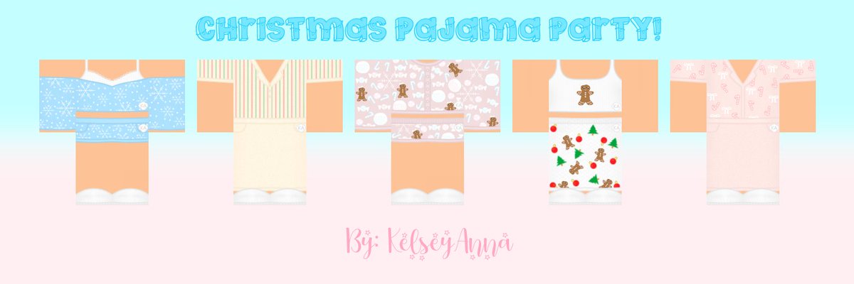 KelseyxAnna's tweet image. Christmas and winter vibes are in the air. My new clothing collection drops today! Keep comfy in these cute Christmas pajamas. ❄️🌨️🎀 #RobloxDev #RobloxDesigner @Roblox 
Shop them here: roblox.com/users/25443170…