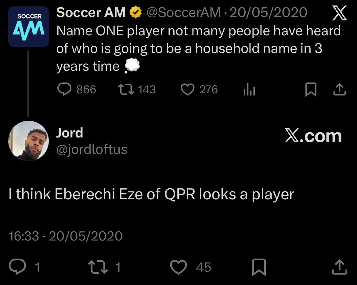 I think it’s a good time to (re)post this! 😏🔮 Eberechi Eze, hat trick hero in North London Derby. First player since 1978! Take a bow! #ARSTOT #NDL