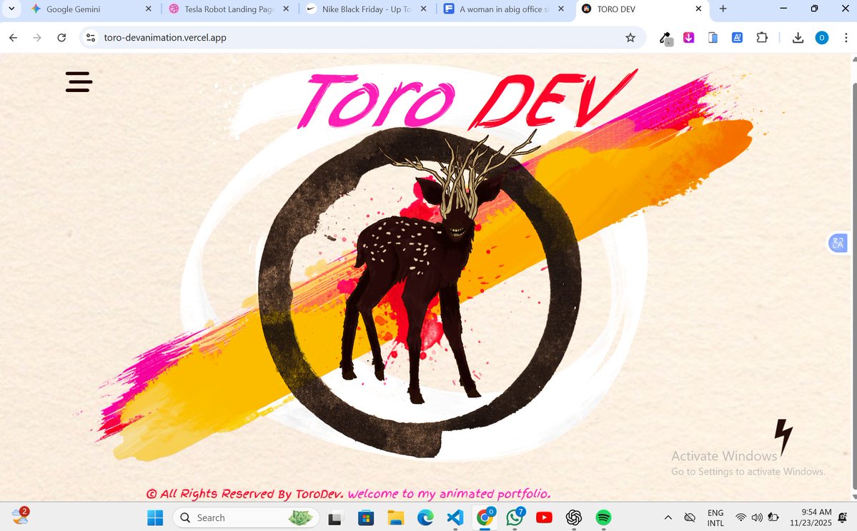 Torodev12's tweet image. 😊✨ This is my first time sharing one of my first projects here on X! 🚀
Looking forward to sharing my progress and learning journey with you all! 😄👩‍💻👨‍💻
toro-devanimation.vercel.app 
#frontenddevelopmenttraining #frontenddevelopers