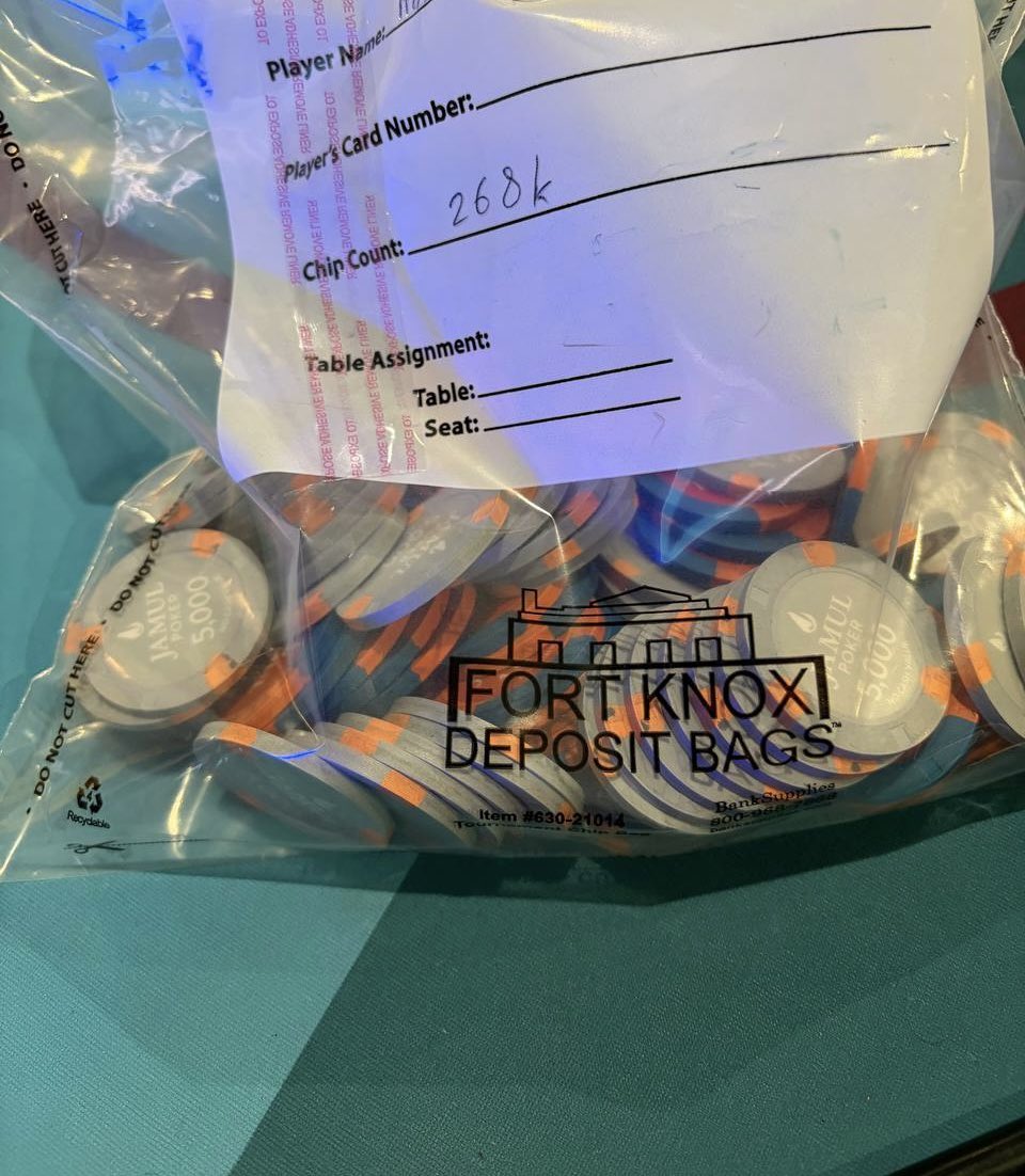 GTOnerd's tweet photo. Everyone loves to bag for day 2. $600 rungood main. Just like trading, poker has a fine line of strategy. 

#rungood #poker #ggpoker https://t.co/XoAOx69Kuv