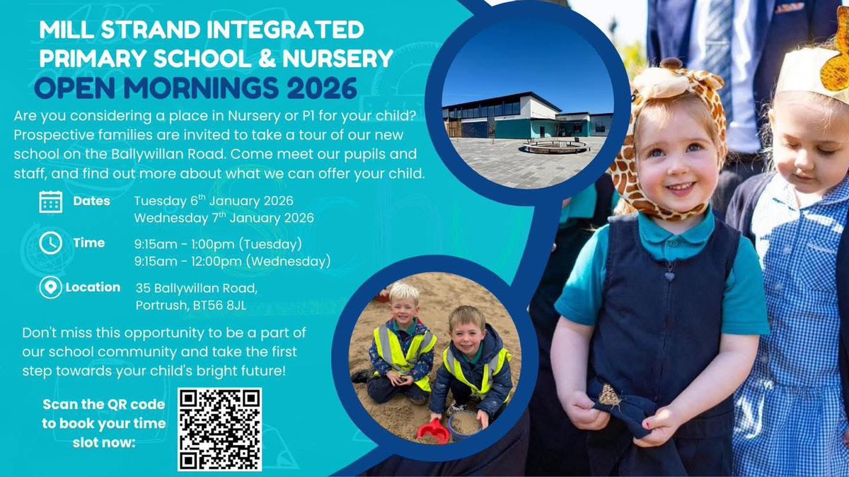 🌟 Open Days – Nursery &amp; Primary 2026 🗓️ prospective children and their parents are invited to our Open Mornings on 6th &amp; 7th January 2026! ✅ Book your visit here: forms.office.com/e/6kALEq9a6T?o…
<a href="/niciebelfast/">NI Council for Integrated Education (NICIE)</a>