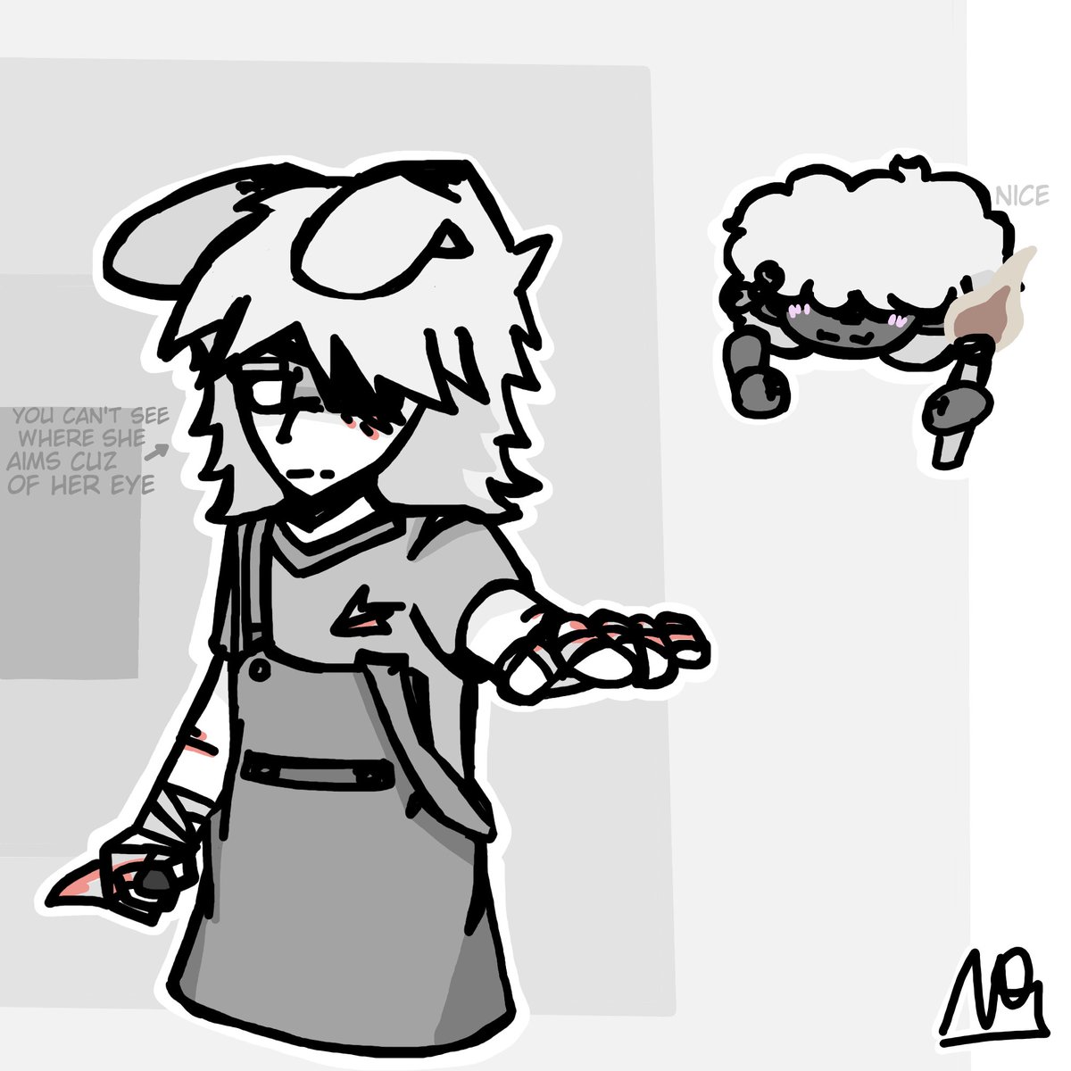 ItsjustNineTeen's tweet image. I image after Bunny lost her crossbow she would be using some kind of knife and throw it at people idk

(Anyway I&apos;m going to sleep bye)
#PiggyFanart #RobloxPiggy #art
