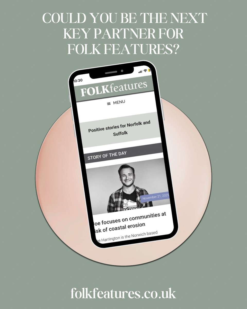 folk_features's tweet image. 😀 Could YOU be the next Key Partner for Folk Features?

My positive news website for Norfolk and Suffolk is ad-free and depends on KEY PARTNERSHIPS as well as donations.

If you are interested in finding out more, I would love to hear from you!

folkfeatures.co.uk/positive-stori…

Emma